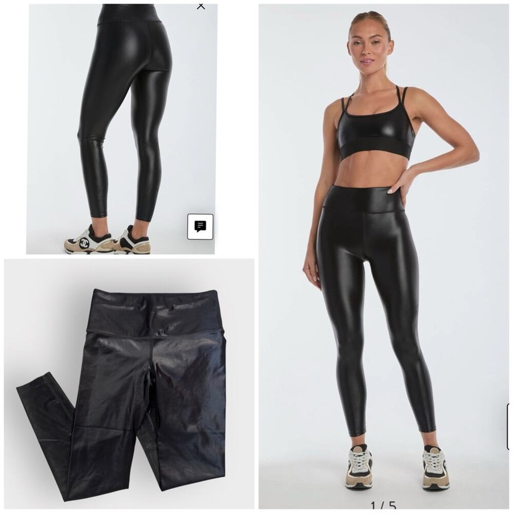 NOLI Liquid Leggings, Black Gloss, size small